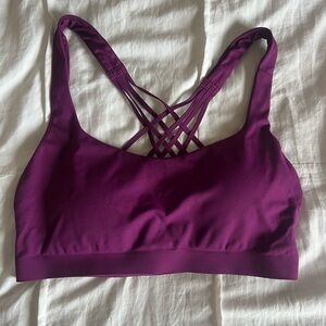 lululemon chilled grape flexyflex yoga strappy sports bra
